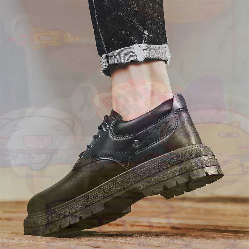 Office Tech Wear - Dark Natural Leather Fashion Trainers Tennis