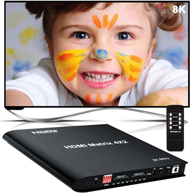 8K 4x2 HDMI2.1 Matrix Video Di - Hdmi Matrix Switch review and price