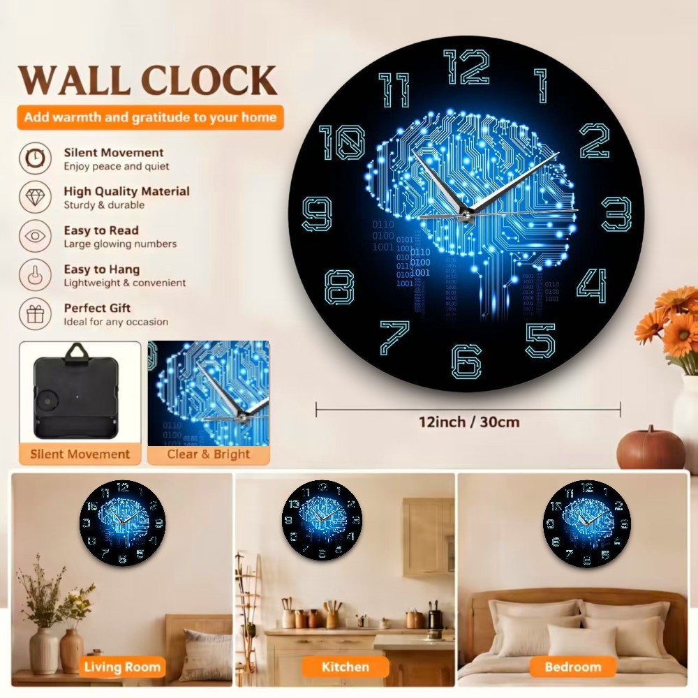 Tech Brain Wall Clock Binary C - The Office It Tech review and price