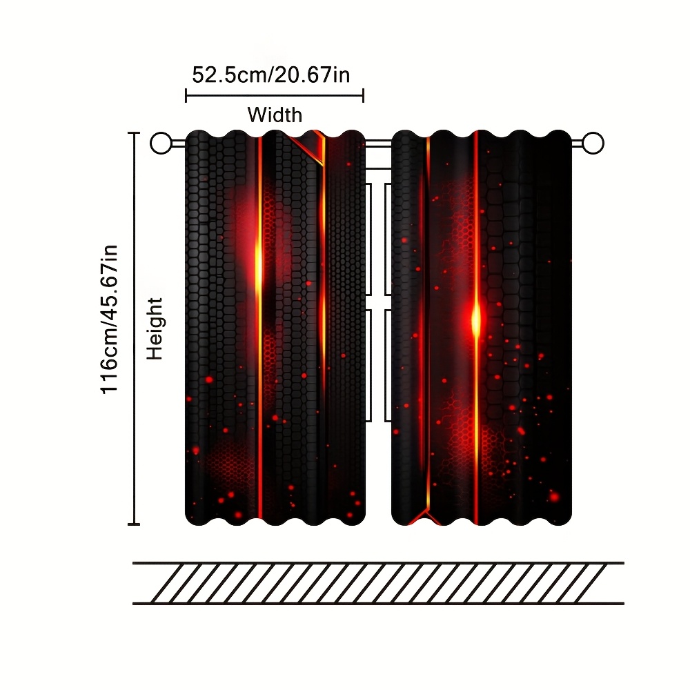 2pcs Lava Curtains Black Red C - The Office Tech review and price