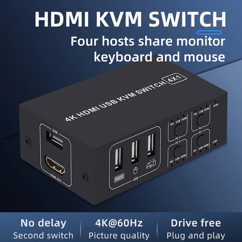 4K HDMI KVM Switch 4 in 1 out  - Hdmi Matrix Switch review and price