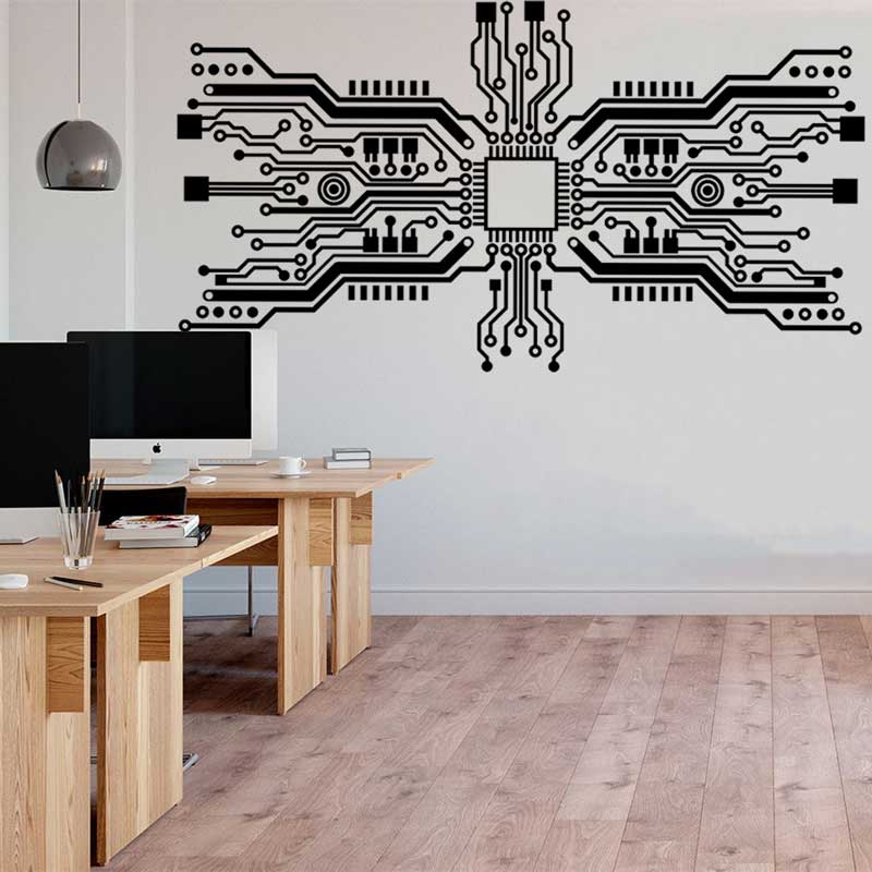 Circuit Board Chip Wall Sticke - The Office It Tech review and price
