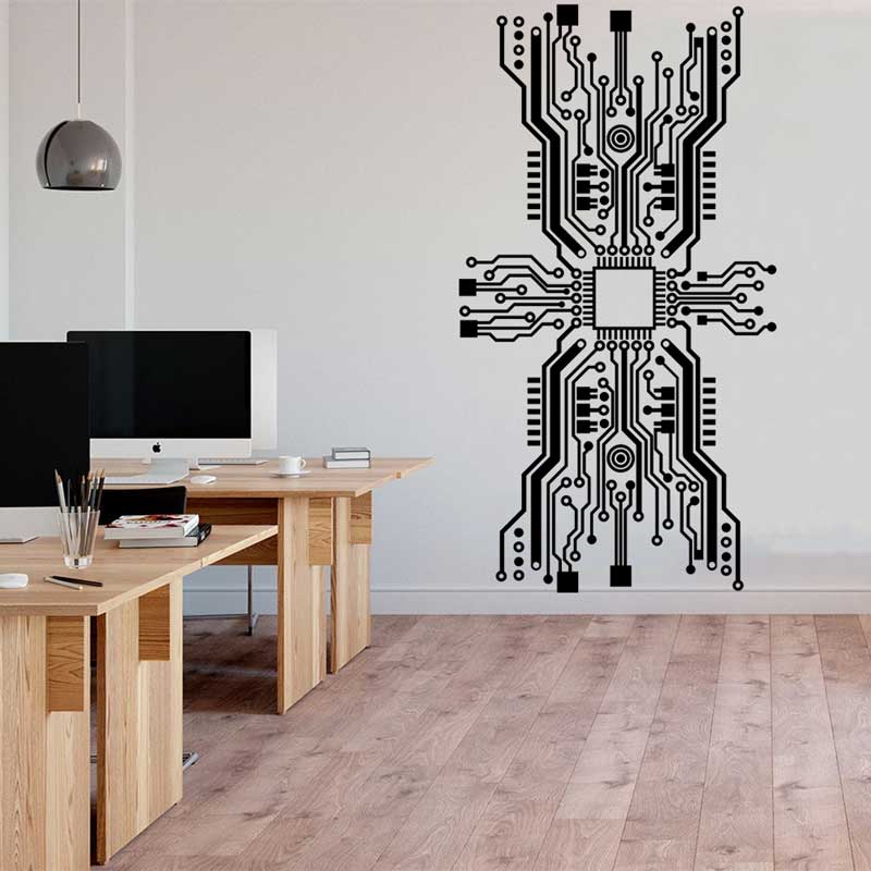 Circuit Board Chip Wall Sticke - The Office It Tech review and price